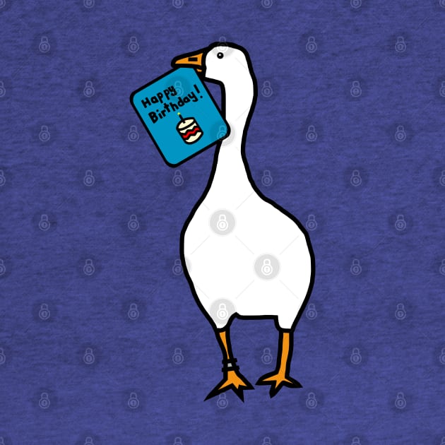 Happy Birthday Gaming Goose Cute Animals Design by ellenhenryart
